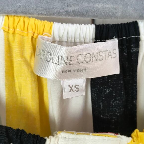 Caroline Constas Bardot Off Shoulder Striped Voile Maxi Dress - Picture 6 of 7